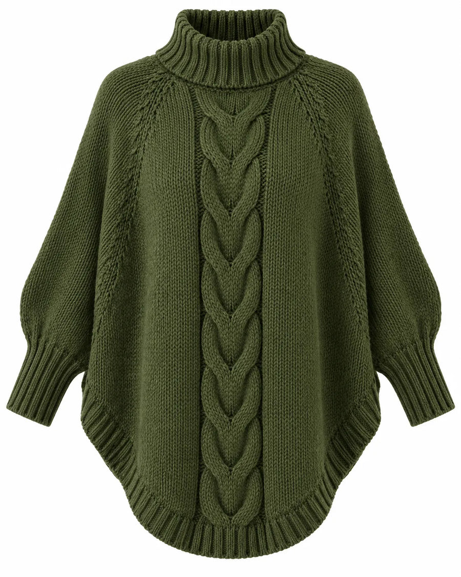 Pull Femme Col Montant Manches Chauve-Souris