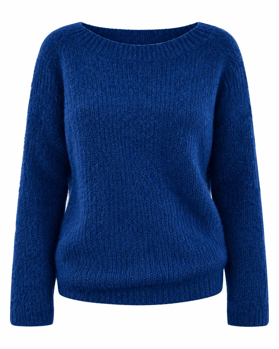 Pull Femme Maille Texturée Douce Bleu