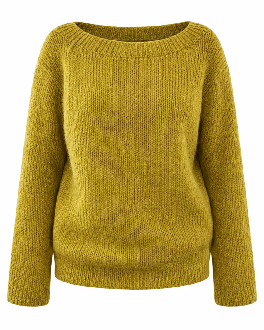 Pull Femme Maille Texturée Douce Jaune