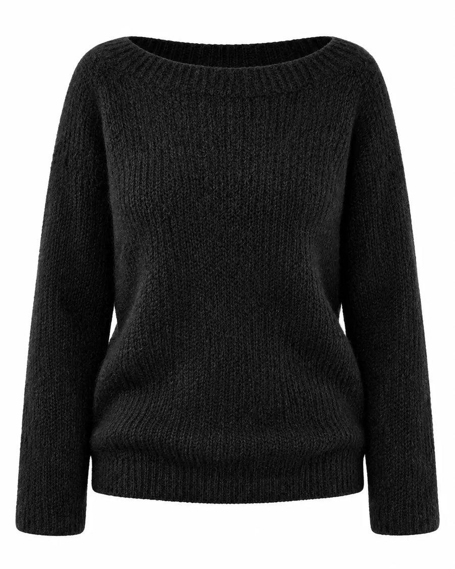 Pull Femme Maille Texturée Douce Noir