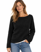 Pull Femme Maille Texturée Douce - Noir