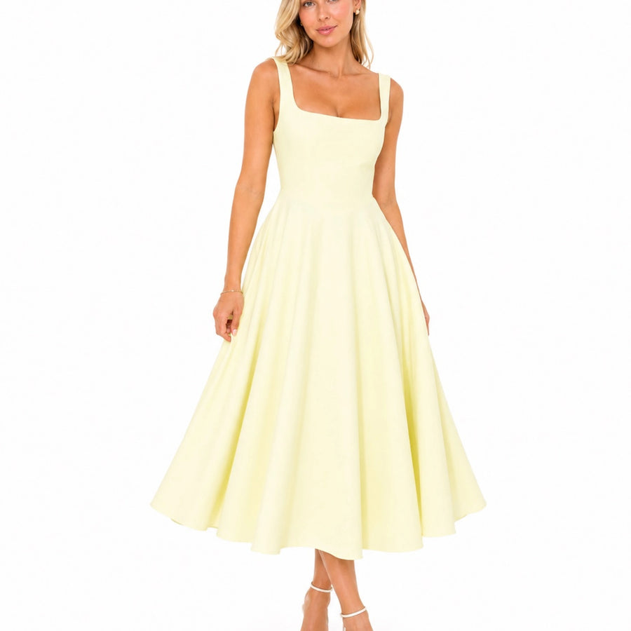 Robe femme bretelles couleur unie - couleur blanche vue face