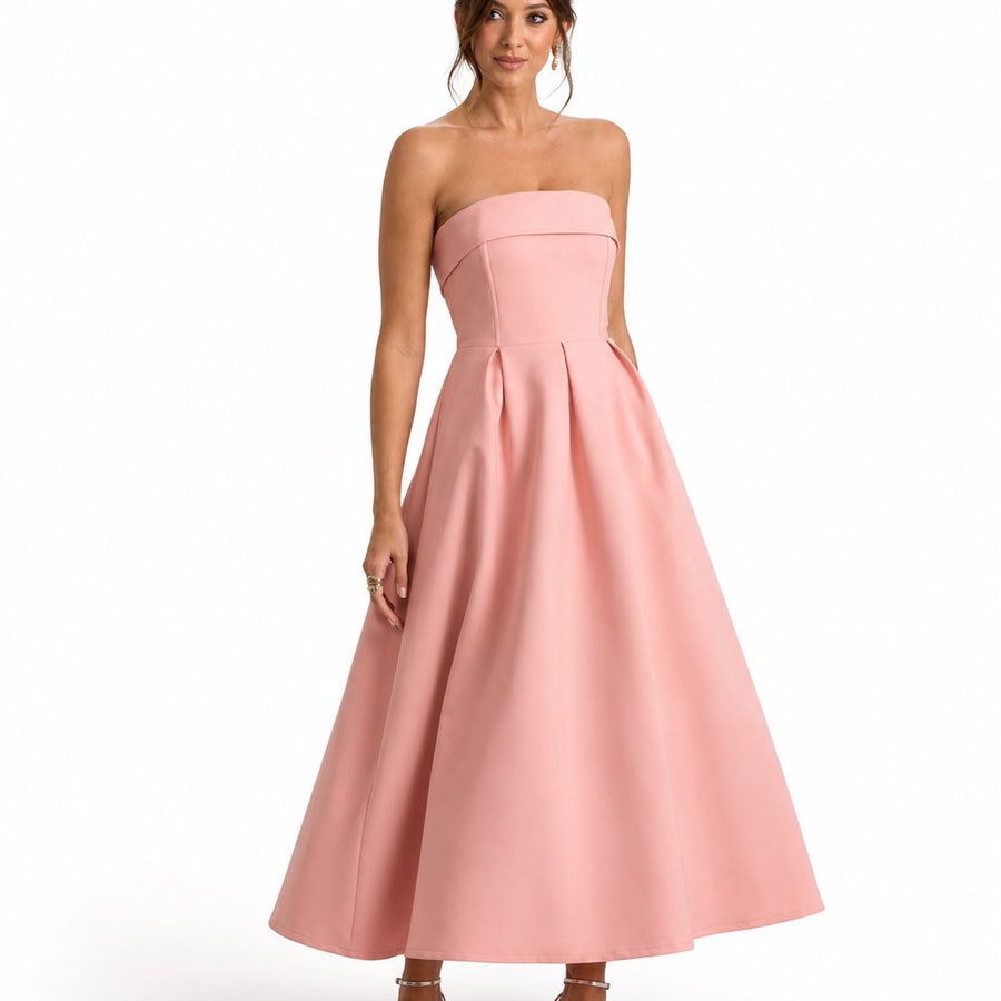 Robe longue bustier femme mariage - silhouette complète
