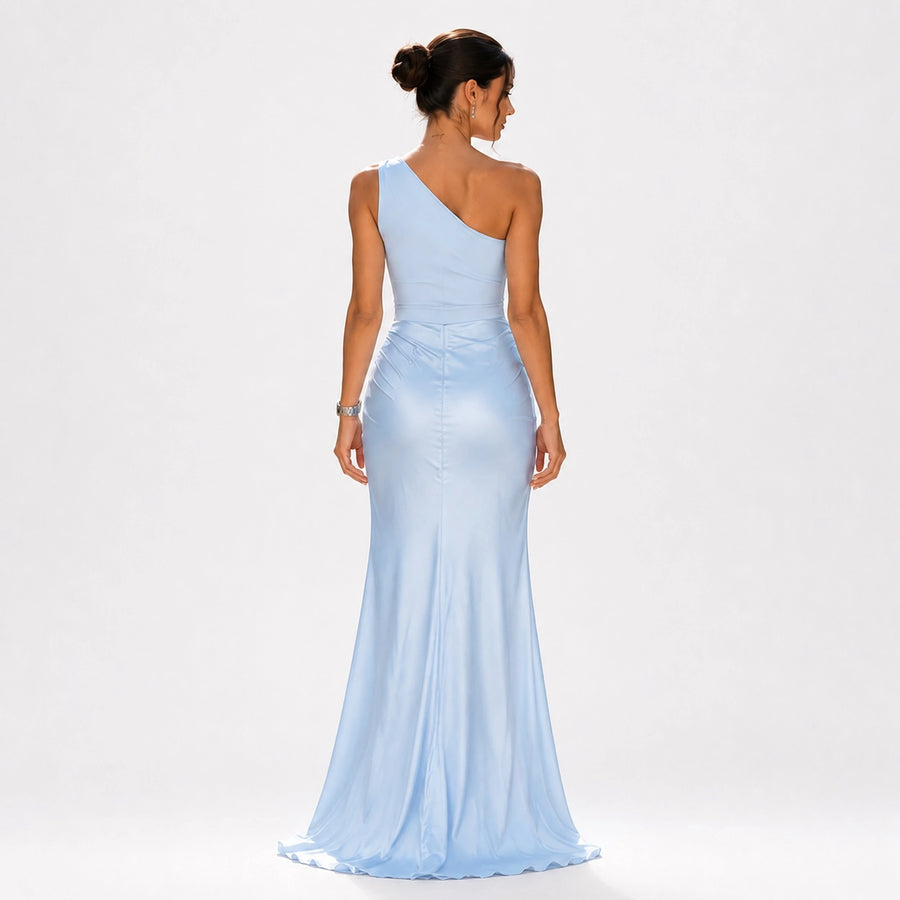 Robe soirée longue sirène femme glamour - vue profil