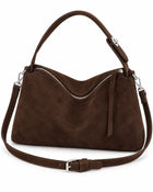 Sac à Main Femme - Cuir Véritable Mat - Café