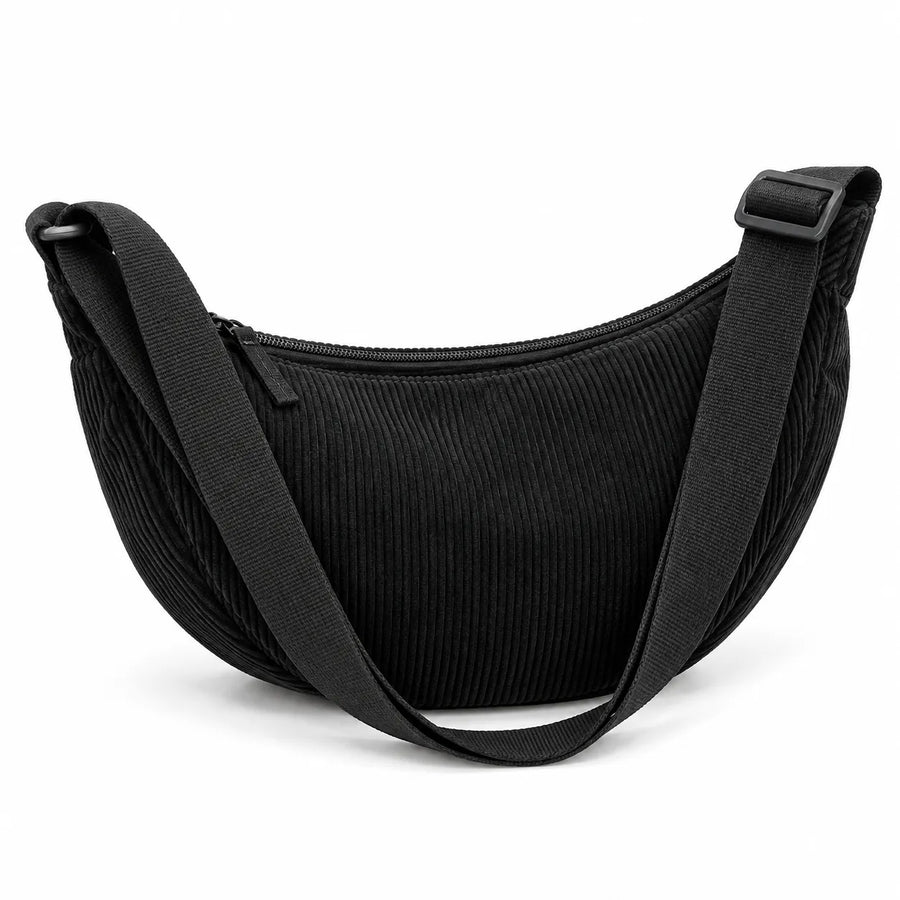 Sac bandoulière femme velours côtelé imperméable
