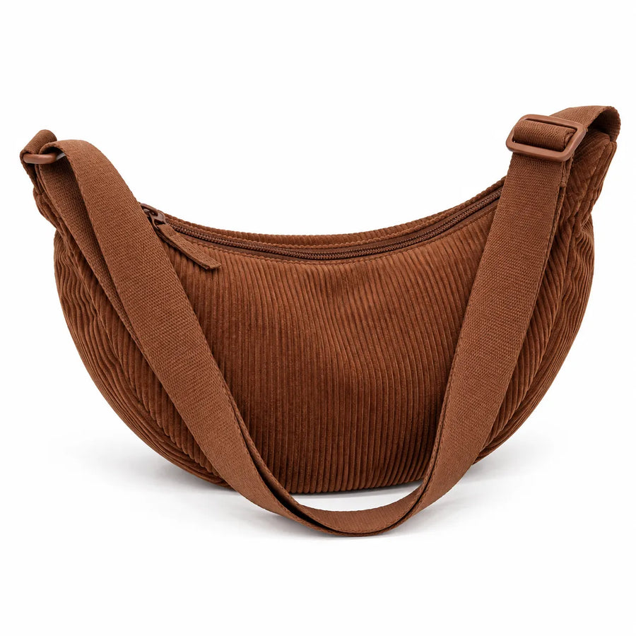 Sac bandoulière femme velours côtelé imperméable