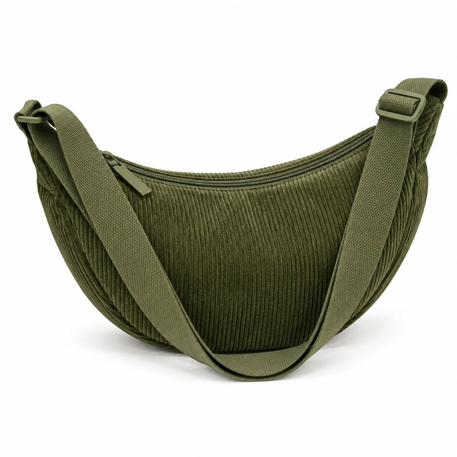 Sac bandoulière femme velours côtelé imperméable