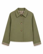 Trench femme coupe courte automne femme - vert