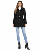 Trench Femme Champagne - Double Boutonnage Ceinturé Col Cranté - Noir