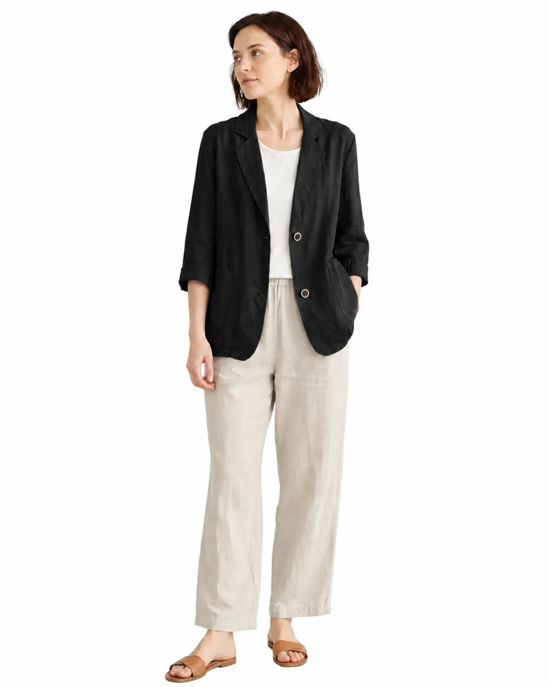 Veste blazer femme coton et lin - vue face