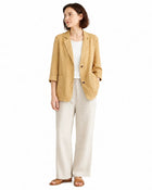 Veste Blazer femme coton et lin automne femme - Jaune