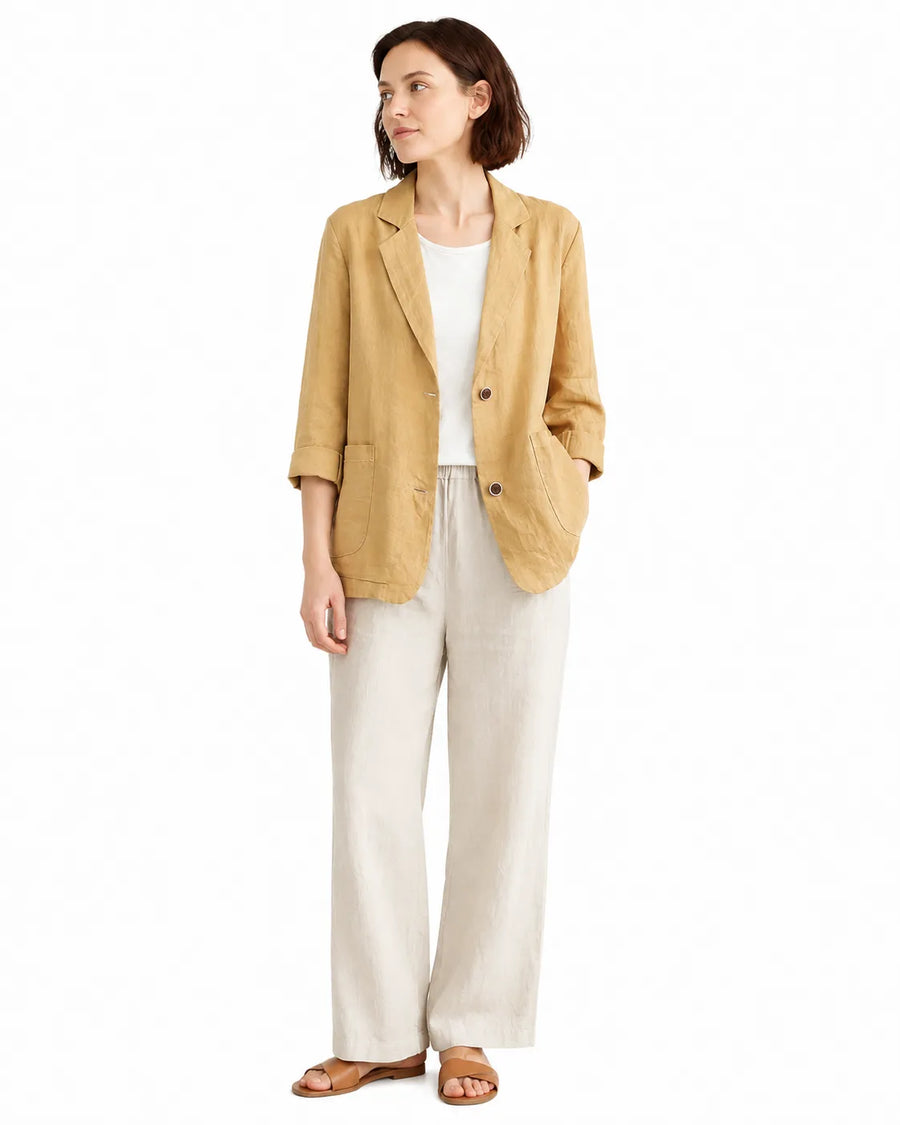 Veste blazer femme coton et lin - vue portée