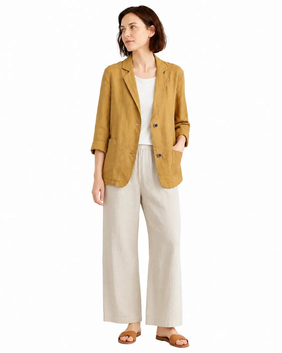 Veste blazer femme coton et lin - vue d'ensemble