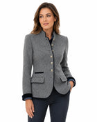 Veste Blazer élégantes Vintage boutonné femme - gris