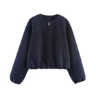 Veste Bomber Manches ample automne femme - bleu marine f6