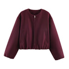 Veste Bomber Manches ample automne femme - Bourgogne