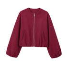 Veste Bomber Manches ample automne femme - Rouge