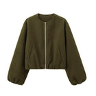 Veste Bomber Manches ample automne femme - vert armée