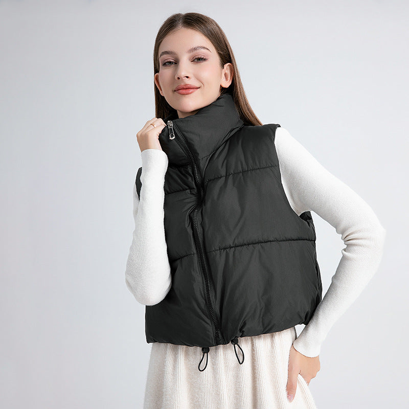 Veste courte sans manche femme - vue portée