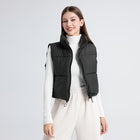 Veste courte bombé sans manche automne femme - noir