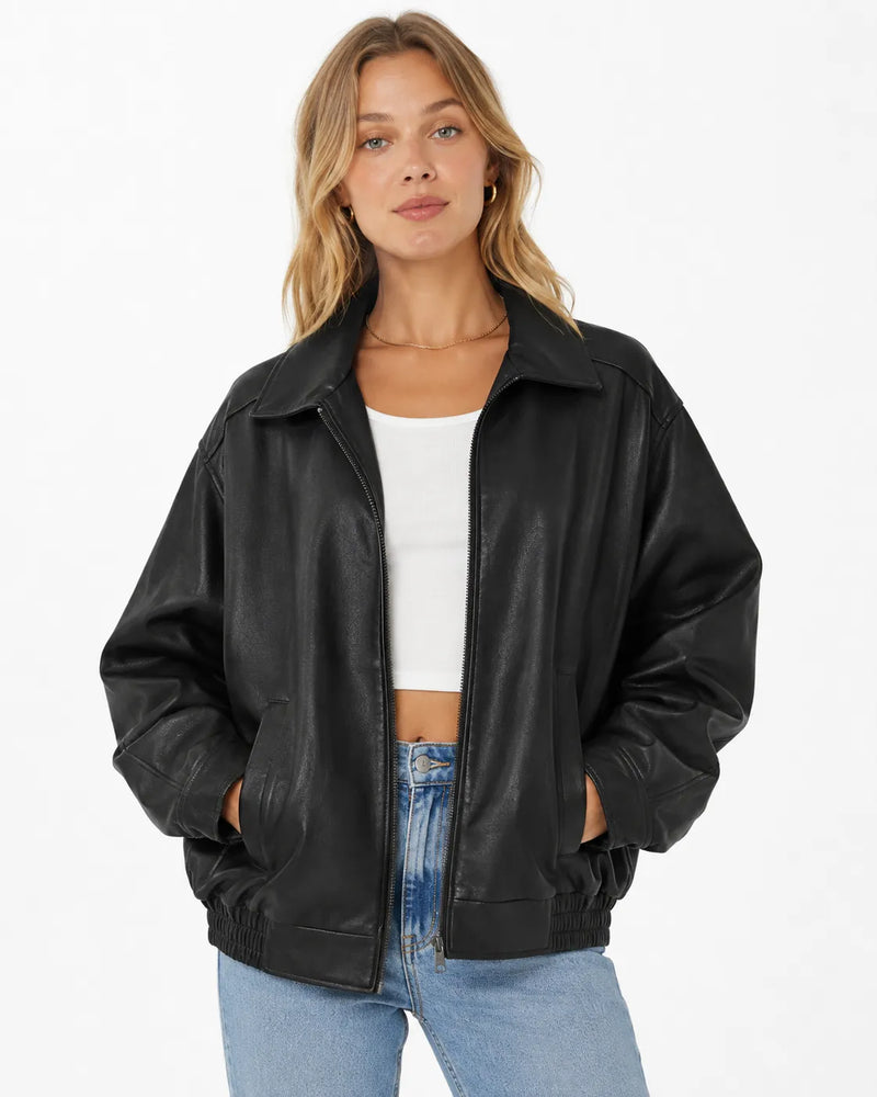 Veste en cuir femme - vue face
