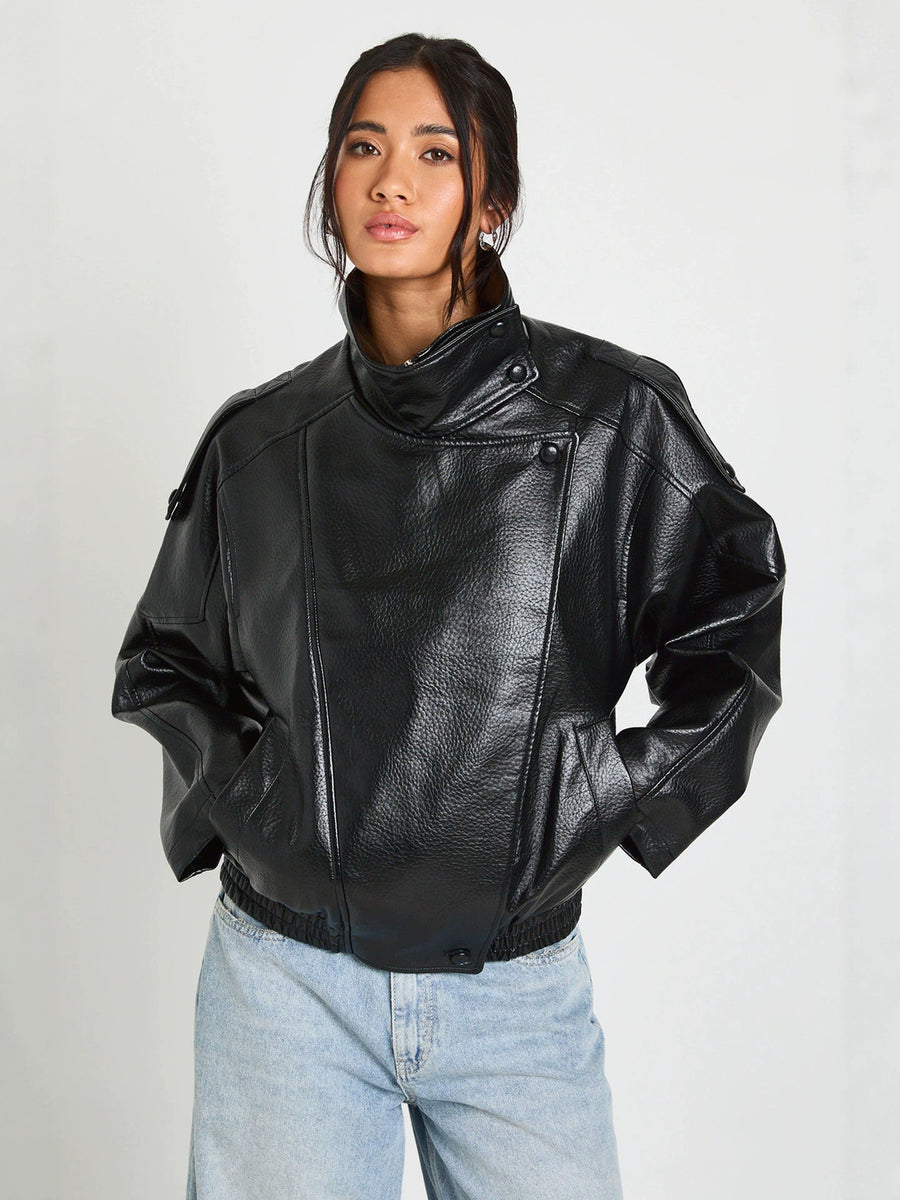 Veste en cuir femme - vue face