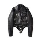 Veste en cuir femme coupe ample - Noir
