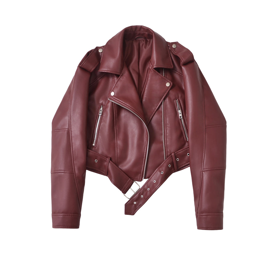 Veste en cuir femme - gros plan matière