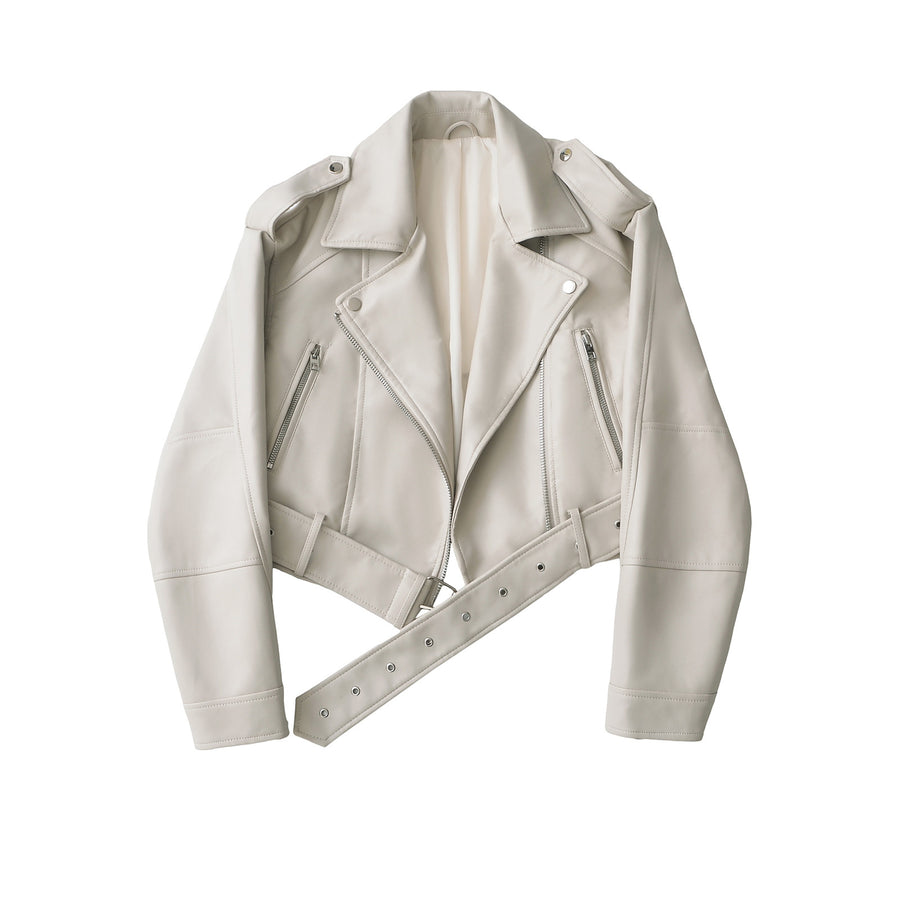 Veste en cuir femme - vue trois quart