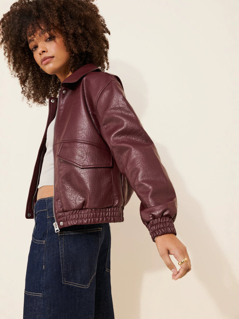 Veste en cuir femme - vue face