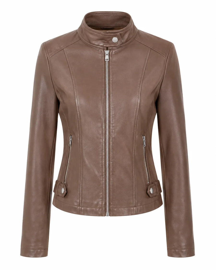 Veste en cuir femme - vue de dos
