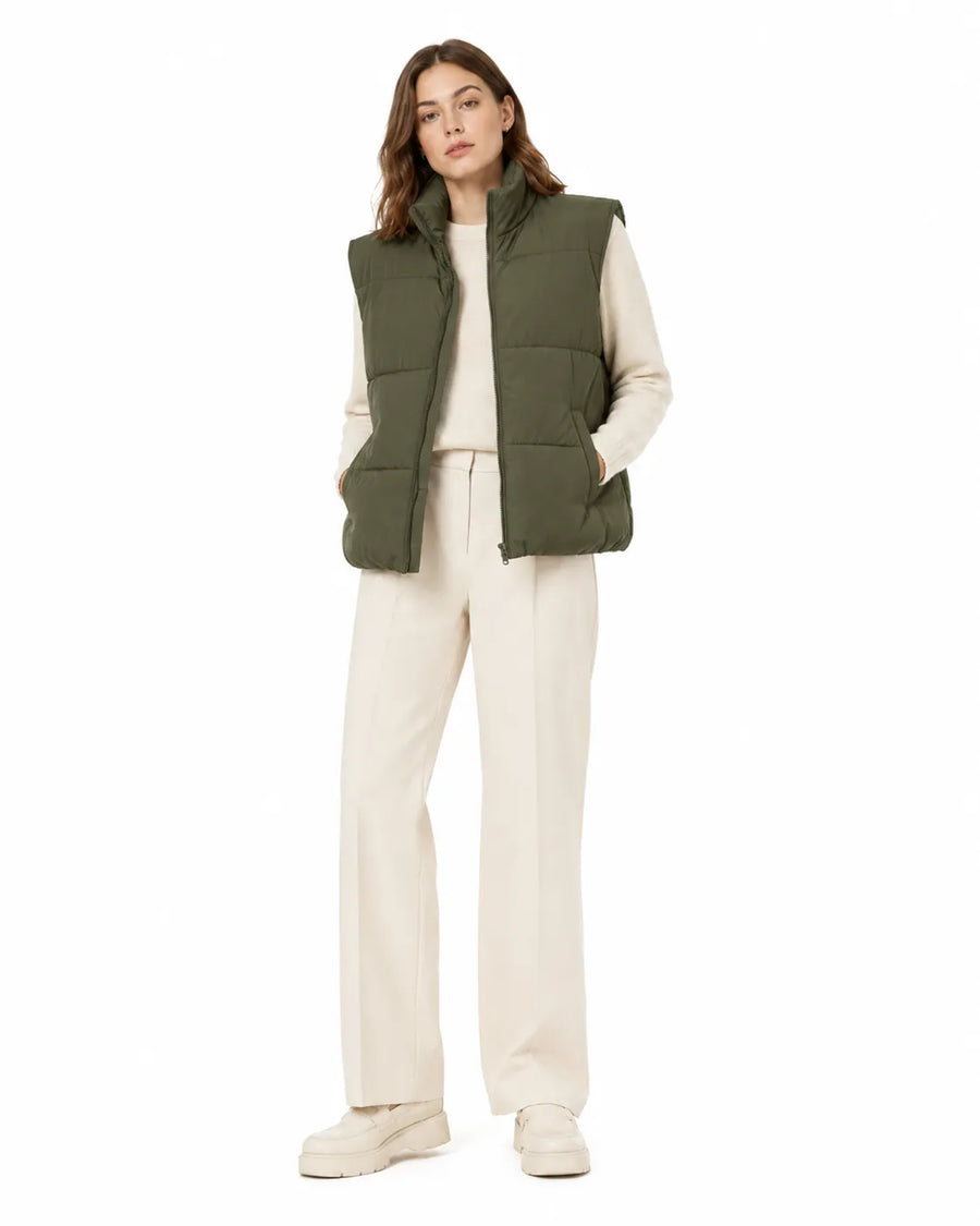 Veste doudoune sans manche hiver femme - vue de côté