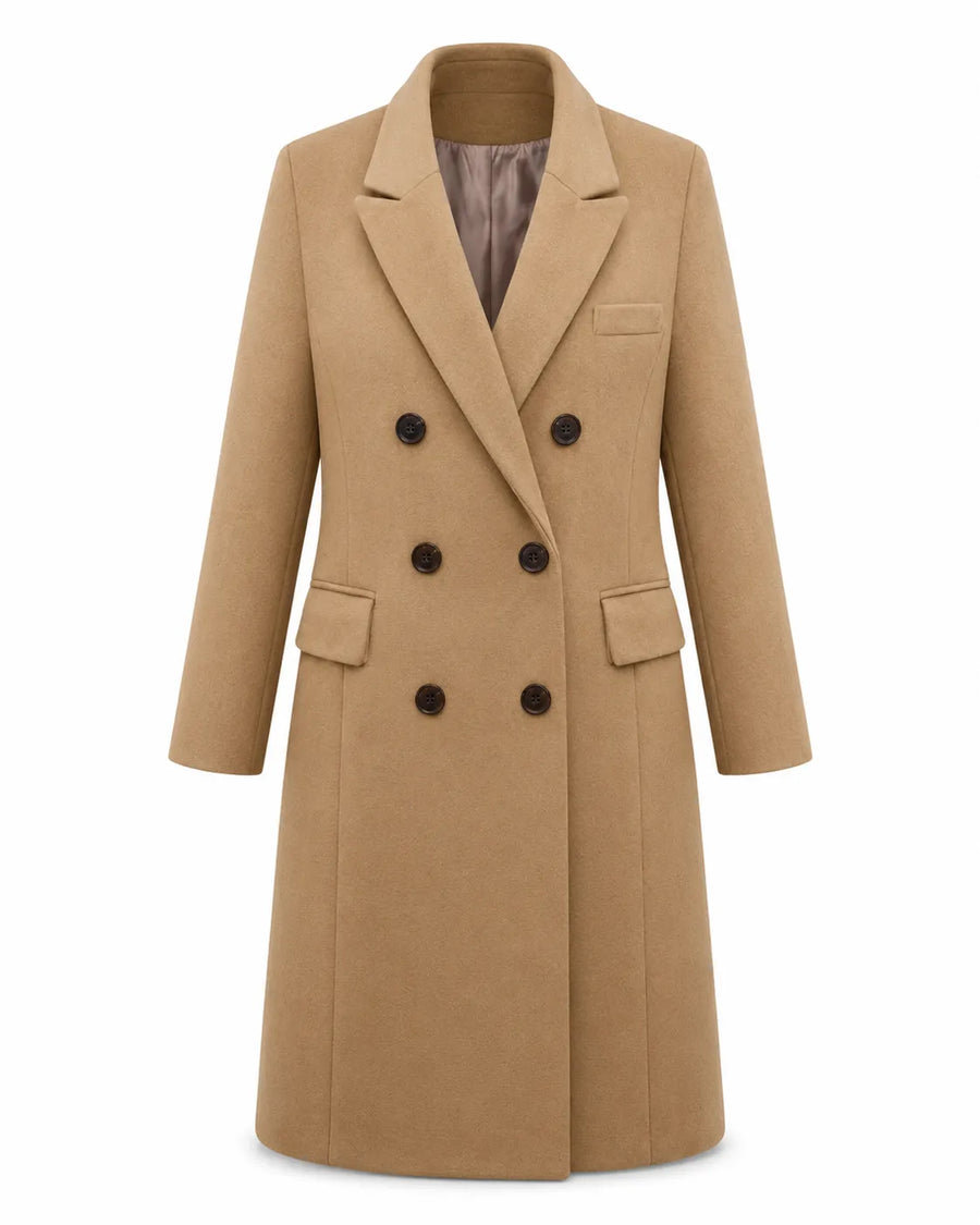 Veste longue trench-coat femme - vue d'ensemble posée