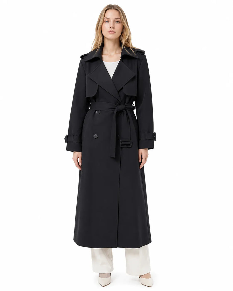 Veste longue trench-coat femme - vue de côté