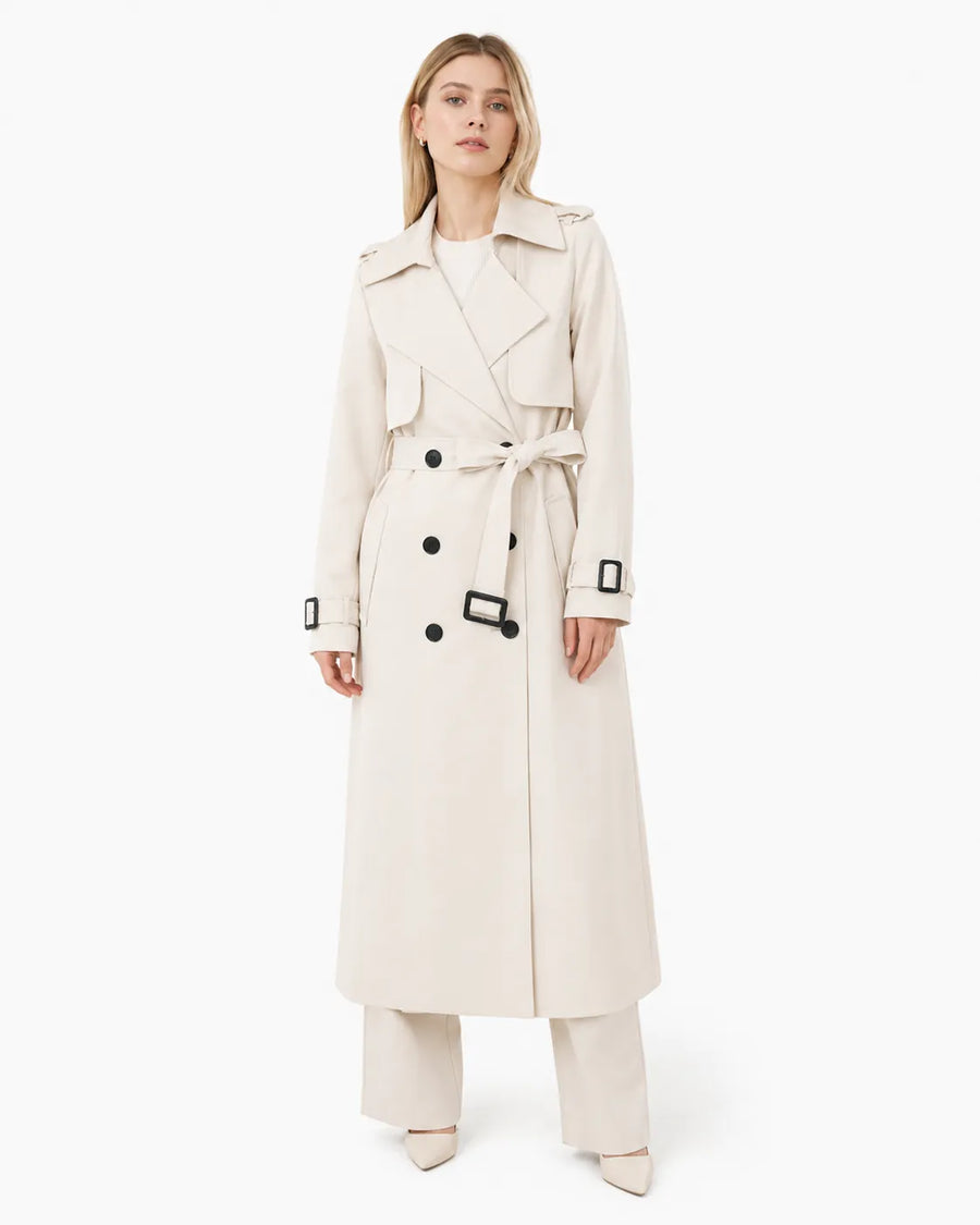 Veste longue trench-coat femme - vue de dos
