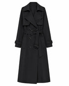 Veste longue Trench-coat caramel femme - Noir
