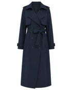 Veste longue Trench-coat caramel femme - bleu marine