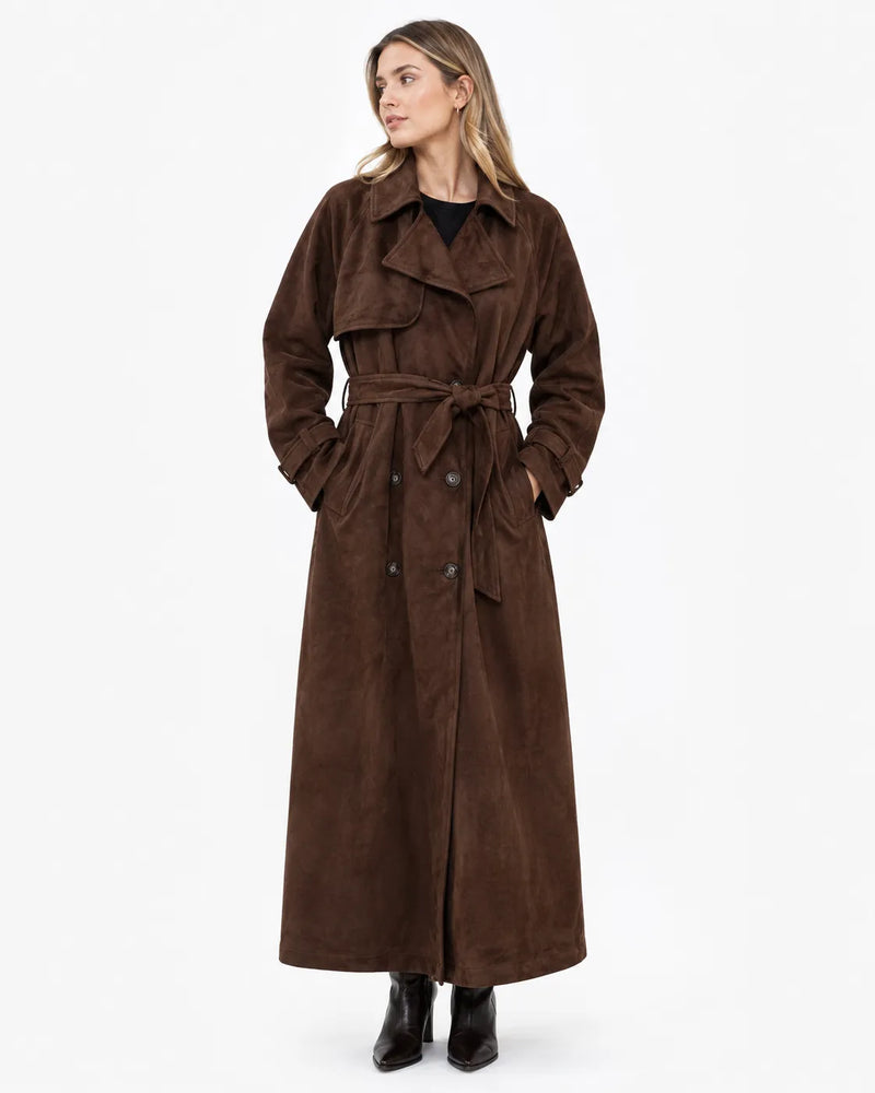 Veste longue trench-coat femme - vue face