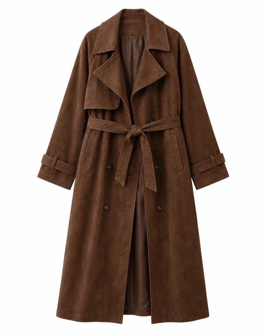 Veste longue trench-coat femme - vue d'ensemble