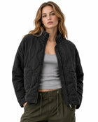 Veste Matelassée Femme - Col Montant Poches Plaquées - Noir