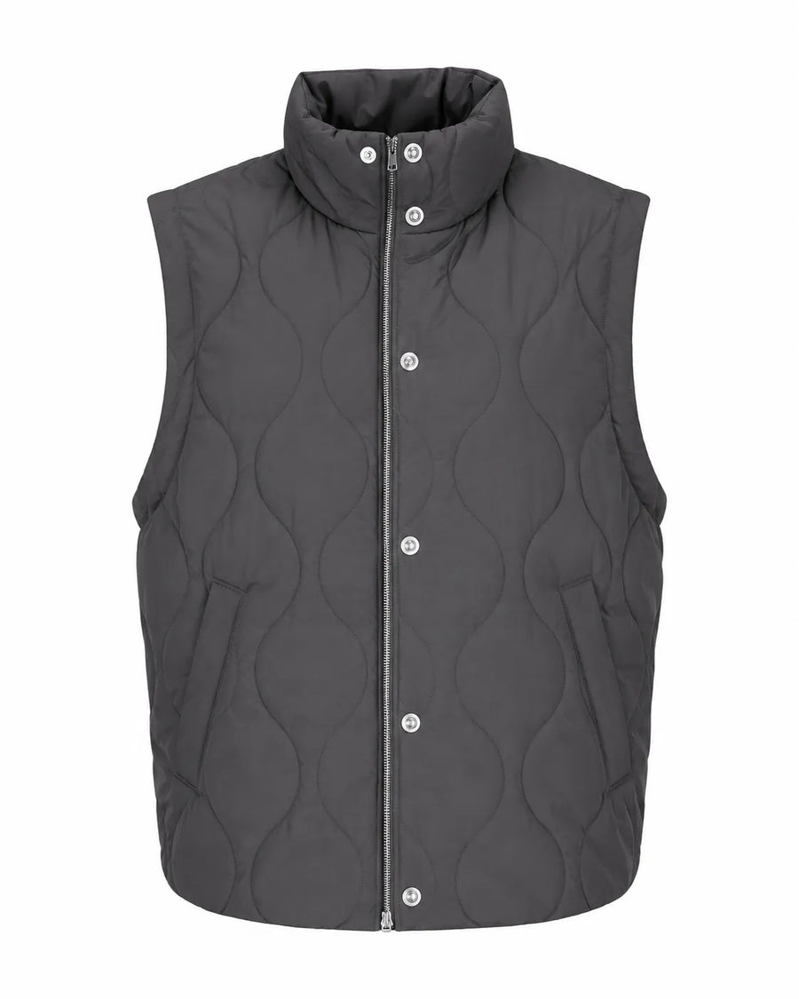 Veste sans manche bouton hiver femme - vue de côté