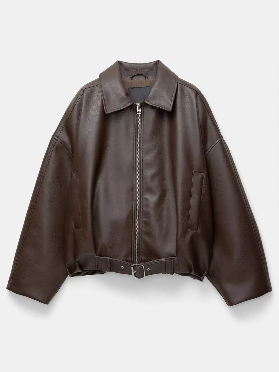 Veste en similicuir femme - vue portée