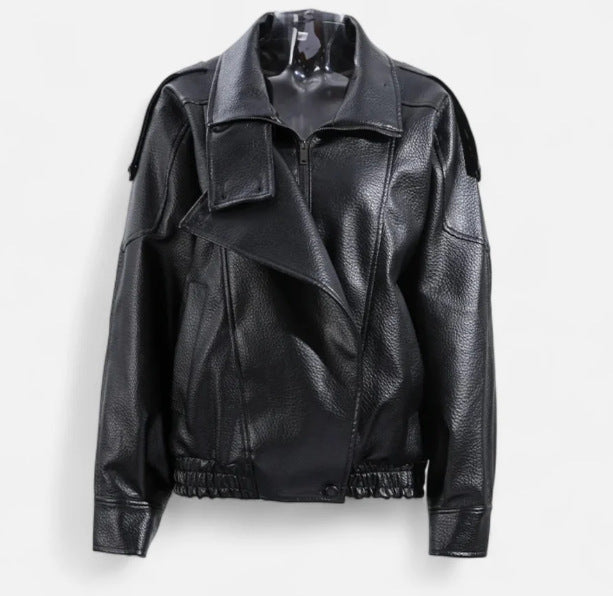 Veste en similicuir femme - vue de proche