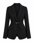 Veste de tailleur Blazer Ceinturé Automne femme - Noir