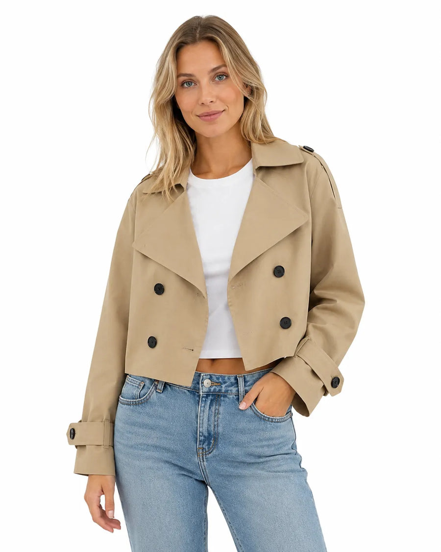 Veste trench-coat court femme - vue coloris disponibles