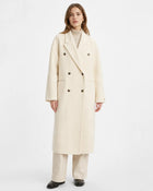 Veste Trench Longue en Laine hiver femme - Beige