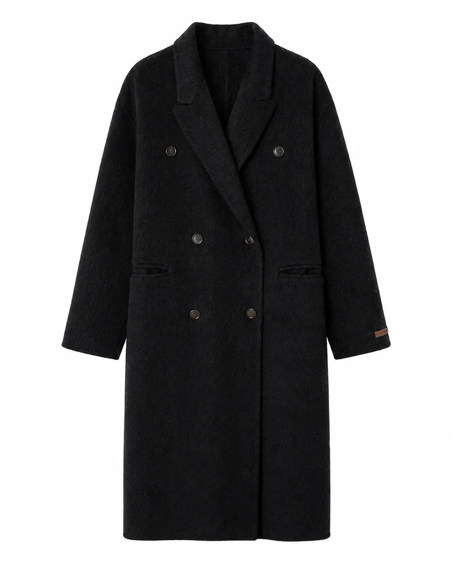 Veste trench longue en laine femme - vue d'ensemble